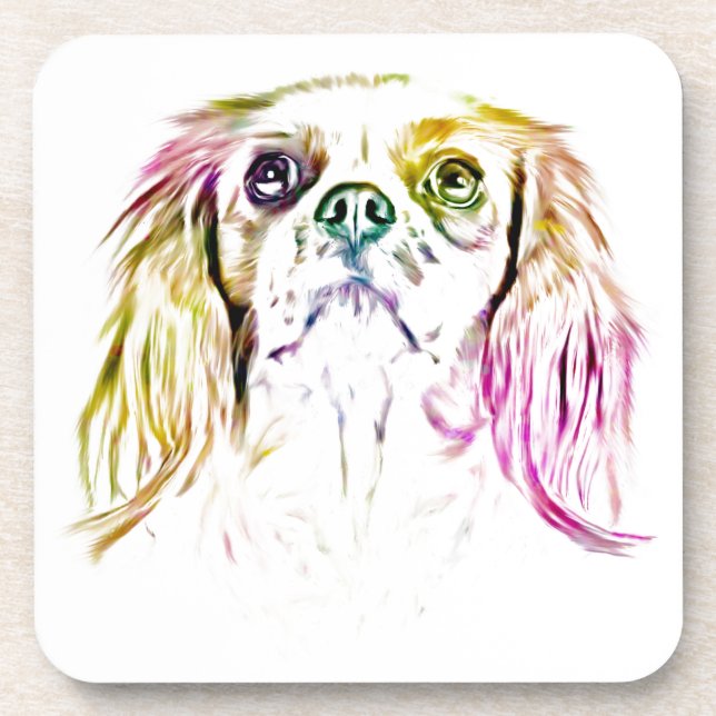 Posavasos Pintura de arte canino Cavalier King Charles Spani (Frente)