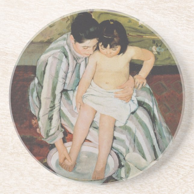 Posavasos Pintura de baño de Mary Cassatt (Frente)