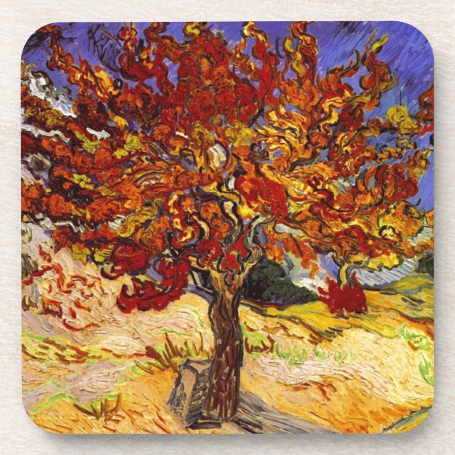 Posavasos Pintura de Bella Artes de árbol de mora Vincent Va (Frente)