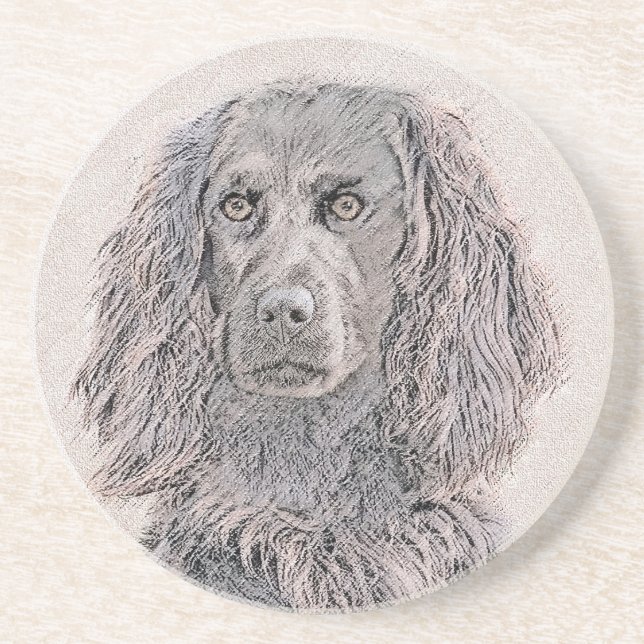 Posavasos Pintura de Boykin Spaniel - Arte de Perro Original (Frente)