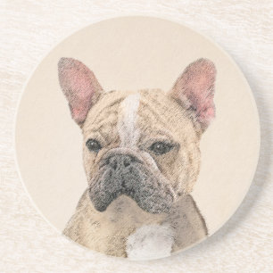 Posavasos Pintura de Bulldog francés (Sable) - Cuto original