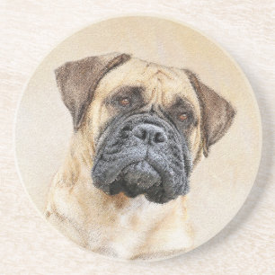 Posavasos Pintura de Bullmastiff - Arte de Perro Original.