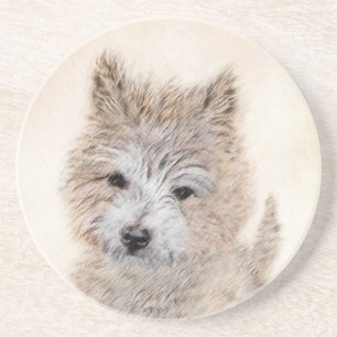 Posavasos Pintura de Cachorro de Cairn Terrier - Arte Perro