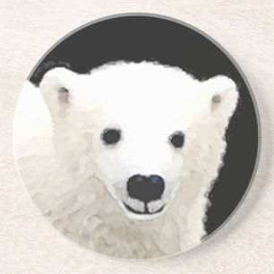 Posavasos Pintura de cachorro de oso polar - Arte original d