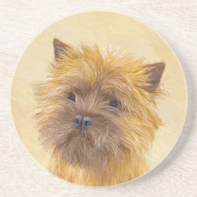 Posavasos Pintura de Cairn Terrier - Arte Perro Original. (Frente)