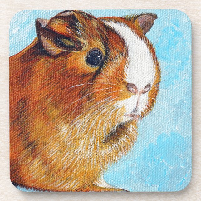 Posavasos Pintura de cerdo de Guinea (Frente)