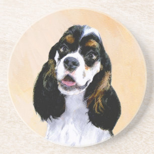 Posavasos Pintura de Cocker Spaniel (Parti) - Arte Perro Ori