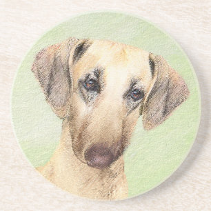 Posavasos Pintura de eslúpulos - Arte de perro original lind