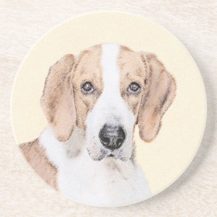 Posavasos Pintura de Foxhound estadounidense - Arte de Perro