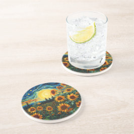 Posavasos Pintura de Girasoles de Van Gogh