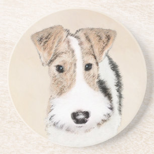 Posavasos Pintura de hilo Fox Terrier - Arte de Perro Origin