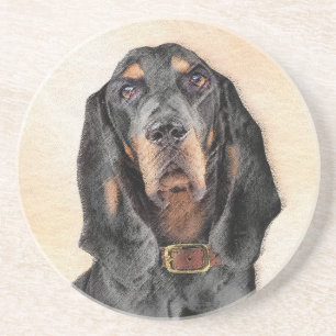 Posavasos Pintura de hongos negros y morenos - Arte de perro