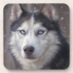 Posavasos Pintura de Husky Siberiano