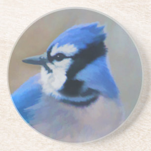 Posavasos Pintura de Jay azul - Arte de pájaro original
