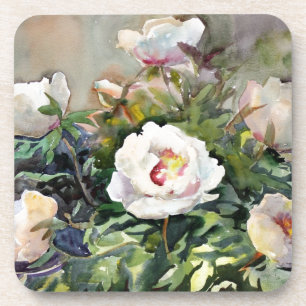 Posavasos Pintura de la acuarela de las flores hermosas