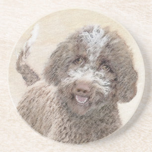 Posavasos Pintura de Lagotto Romagnolo - Arte de perro origi