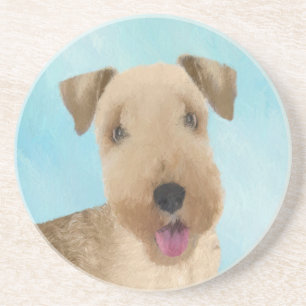 Posavasos Pintura de Lakeland Terrier - Arte de Perro Origin