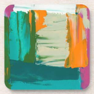 Posavasos Pintura de libre expresión multicolor