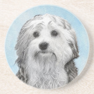 Posavasos Pintura de Lowchen - Arte de perro original muy li