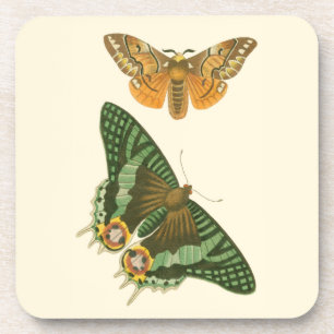 Posavasos Pintura de mariposas ligeramente bordeada