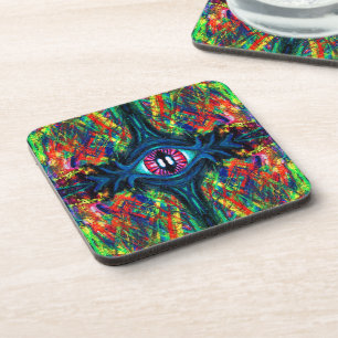 Posavasos Pintura de ojos torcidos y trippy