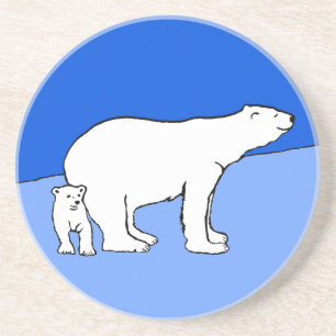 Posavasos Pintura de oso polar y de cachorro - Arte de vida 