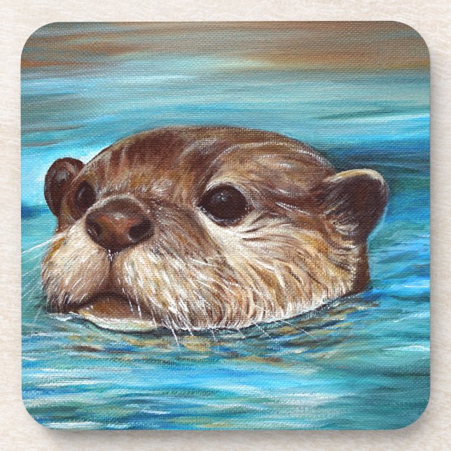 Posavasos Pintura de Otter River (Frente)