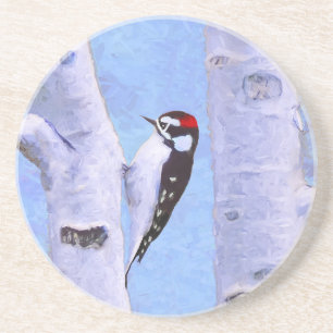Posavasos Pintura de pájaro lechoso - Arte original de pájar