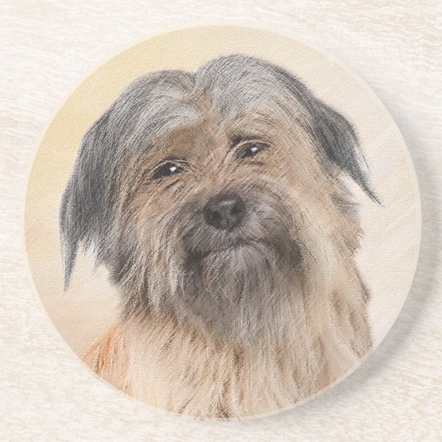 Posavasos Pintura de pastor pirenaico - Arte de perro origin (Frente)