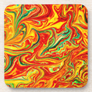 Posavasos Pintura De Patrones De Colores Calientes. ¡Hazte c