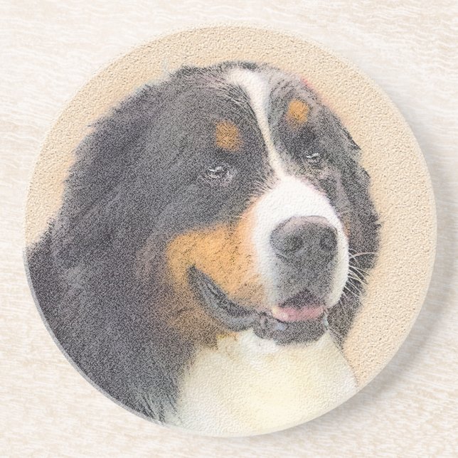 Posavasos Pintura de perro de montaña de Bernese - Arte de p (Frente)