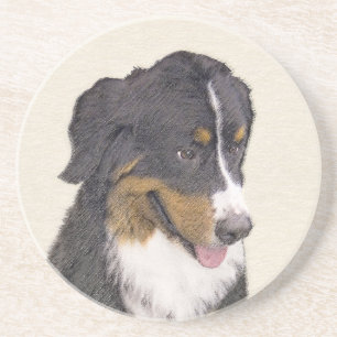 Posavasos Pintura de perro de montaña de Bernese - Arte de p