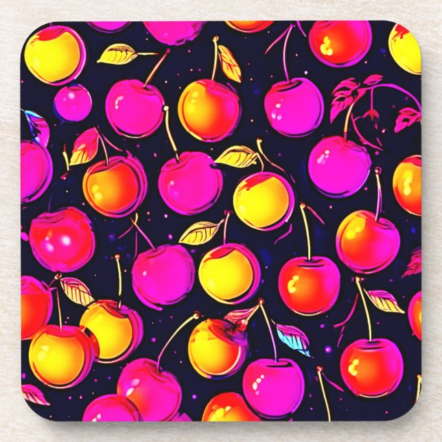 Posavasos Pintura de perro de surf colorida (Frente)