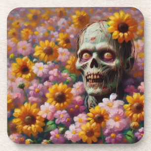 Posavasos Pintura de petróleo de zombies en Halloween, campo