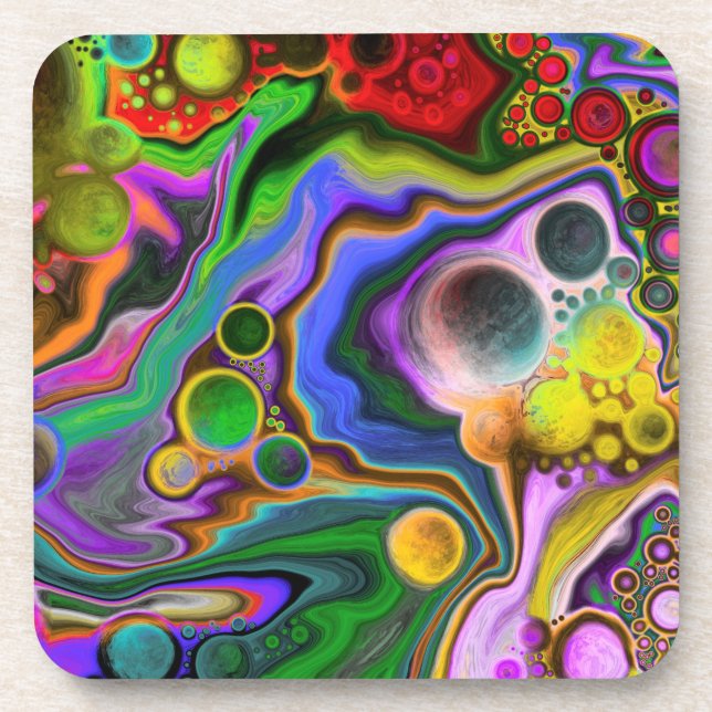 Posavasos Pintura de pintura de arvejas de arte de líquido d (Frente)