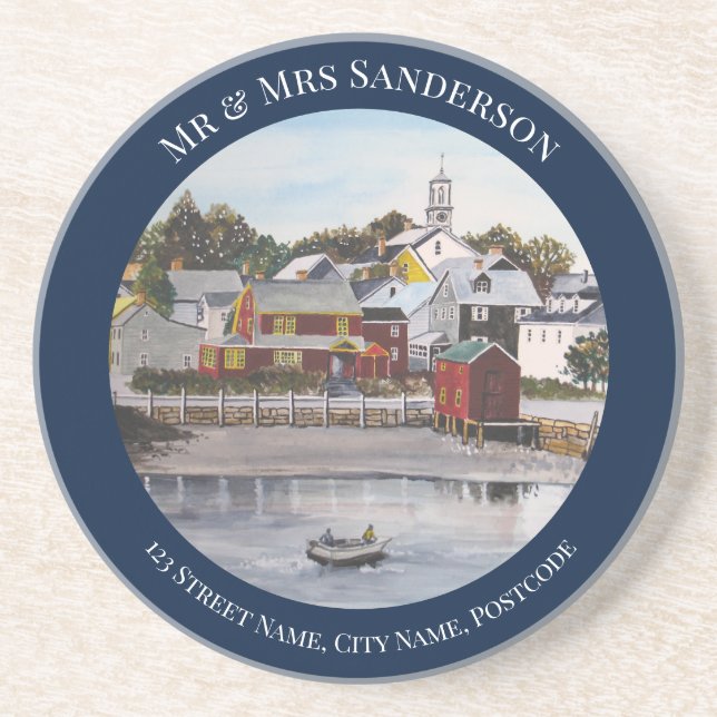 Posavasos Pintura de Portsmouth Harbour New Hampshire (Frente)