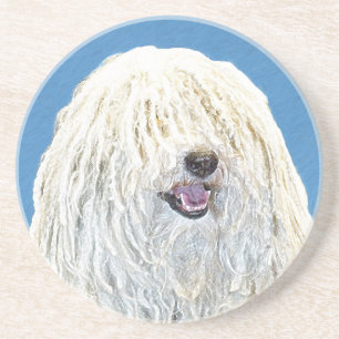 Posavasos Pintura de puli - Arte de perro original lindo