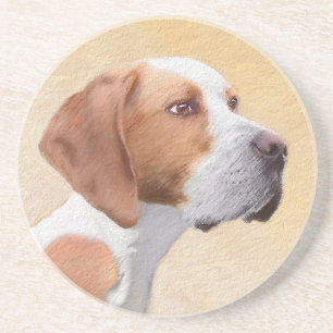 Posavasos Pintura de puntero - Arte de perro original lindo