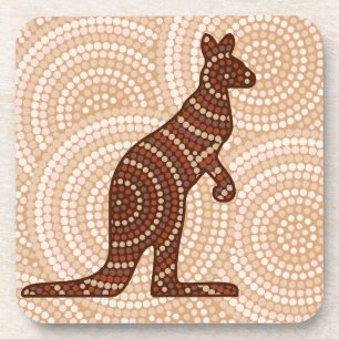 Posavasos Pintura de punto canguro aborigen