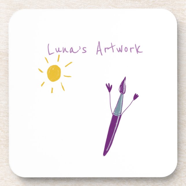 Posavasos Pintura de su hijo sobre la montaña rusa de bebida (Frente)