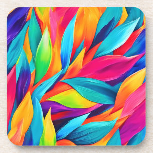 Posavasos Pintura de Tapiz de Hoja Tropical