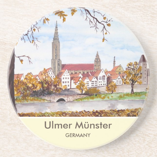Posavasos Pintura de Ulm Minster Alemania de Farida Greenfie (Frente)