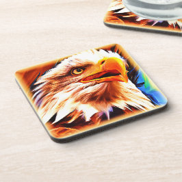 Posavasos Pintura de una asombrosa cara de águilas. ¡Hazte c