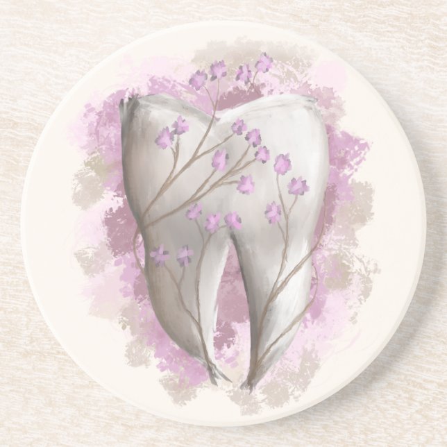 Posavasos Pintura dental. Dentista, plantilla de asistente d (Frente)