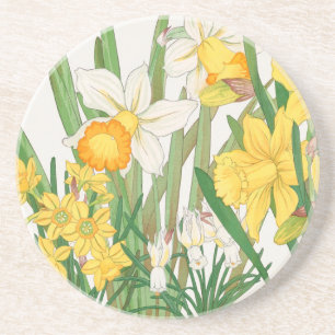 Posavasos Pintura en bloque de madera de narciso, Tanigami K