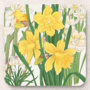 Posavasos Pintura en bloque de madera de narciso, Tanigami K