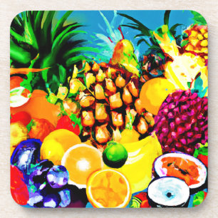 Posavasos Pintura exótica de frutas tropicales. ¡Hazte con u