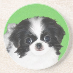 Posavasos Pintura japonesa de cachorro con chin - Arte origi
