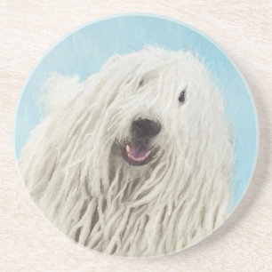 Posavasos Pintura Komondor - Arte Perro Original Cuto