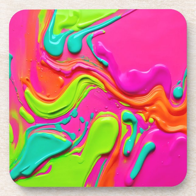 Posavasos Pintura líquida vibrante (Frente)